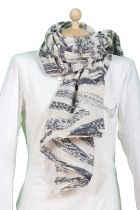 Foulard femme Blanc en coton motif marine