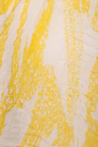 Foulard femme blanc en coton motifs jaunes