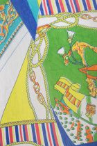 Foulard femme multicolore en soie motif « type Hermès »