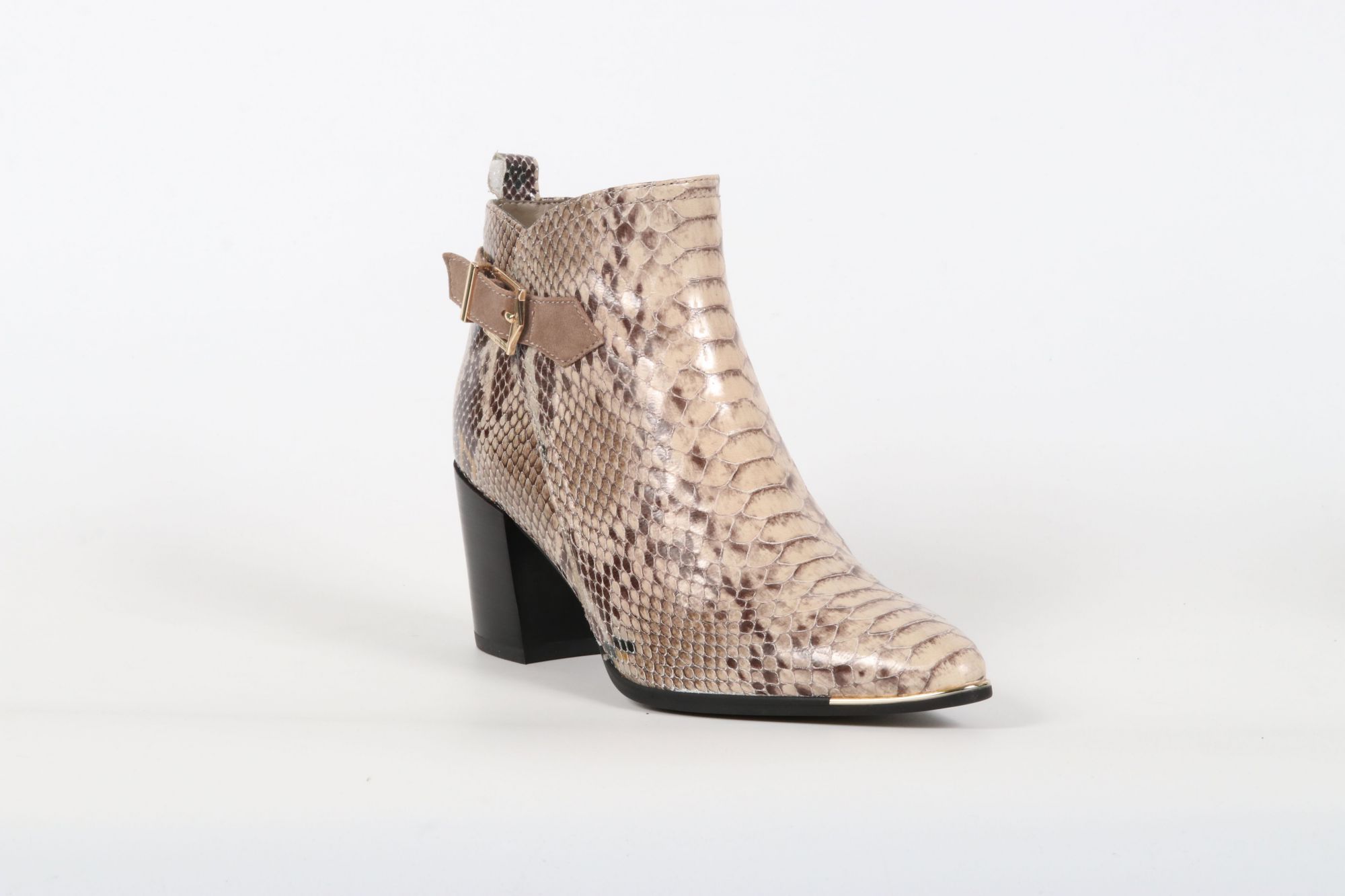 Korean Conceited itself Bottines Femme Fugitive Guly Python Taupe Chèvre Velours Taupe