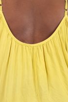 Robe femme grande taille fines bretelles ajustables couleur jaune